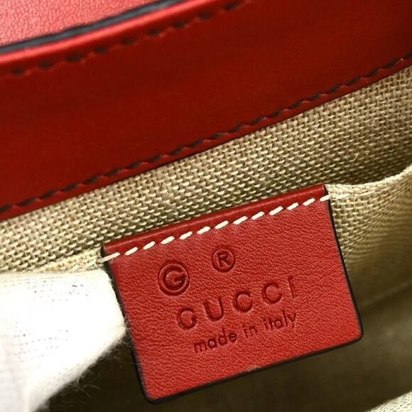 GUCCI Soft Microguccissima Mini Emily Chain Shoulder Bag Rosso - Picture 5 of 7